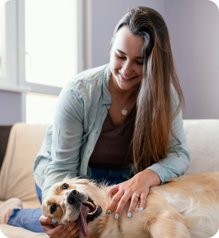 Ever Nuvia — woman hugging her dog